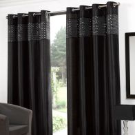 See more information about the Glitz Eyelet Curtains (45" Width x 54" Drop) - Black